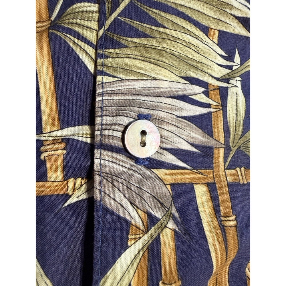 Tori Richard Honolulu Hawaiian Shirt Mens M Blue Pineapple Bamboo Cotton Lawn - Picture 3 of 8